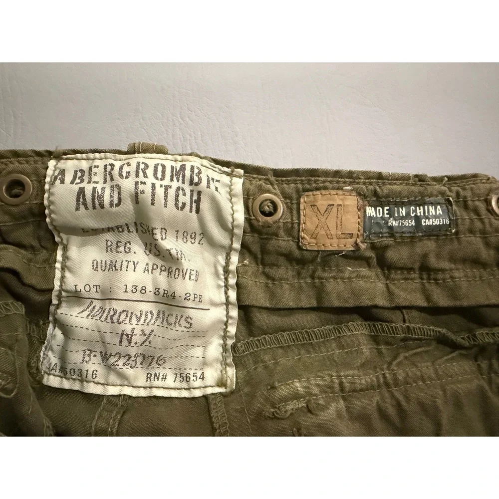 Abercrombie & Fitch XL Cargo Pants Mens‎ Green Paratrooper Work Wear Military